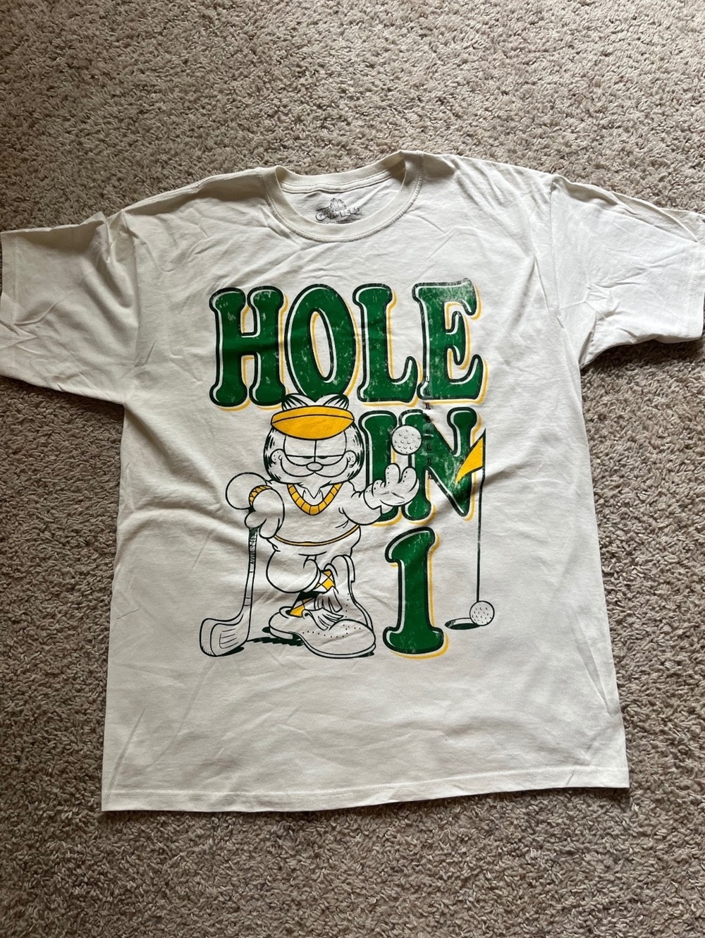 Garfield Hole In 1 Golf Graphic Tee NWOT XL